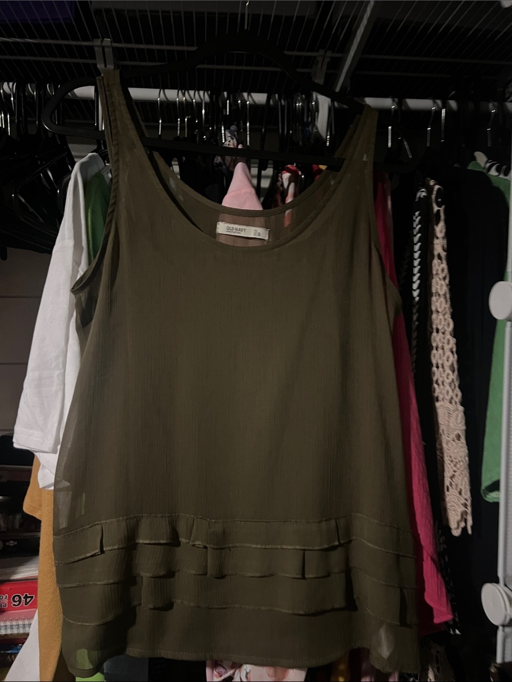 Old Navy Olive Ruffle-Hem Tank Camisole